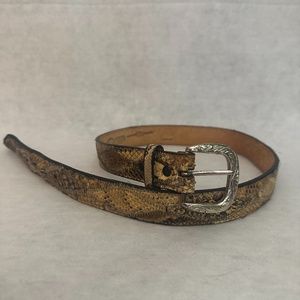 Nocona Snakeskin Belt Size 34 Gently worn Patchwork snakeskin  Fits 33-36.5"